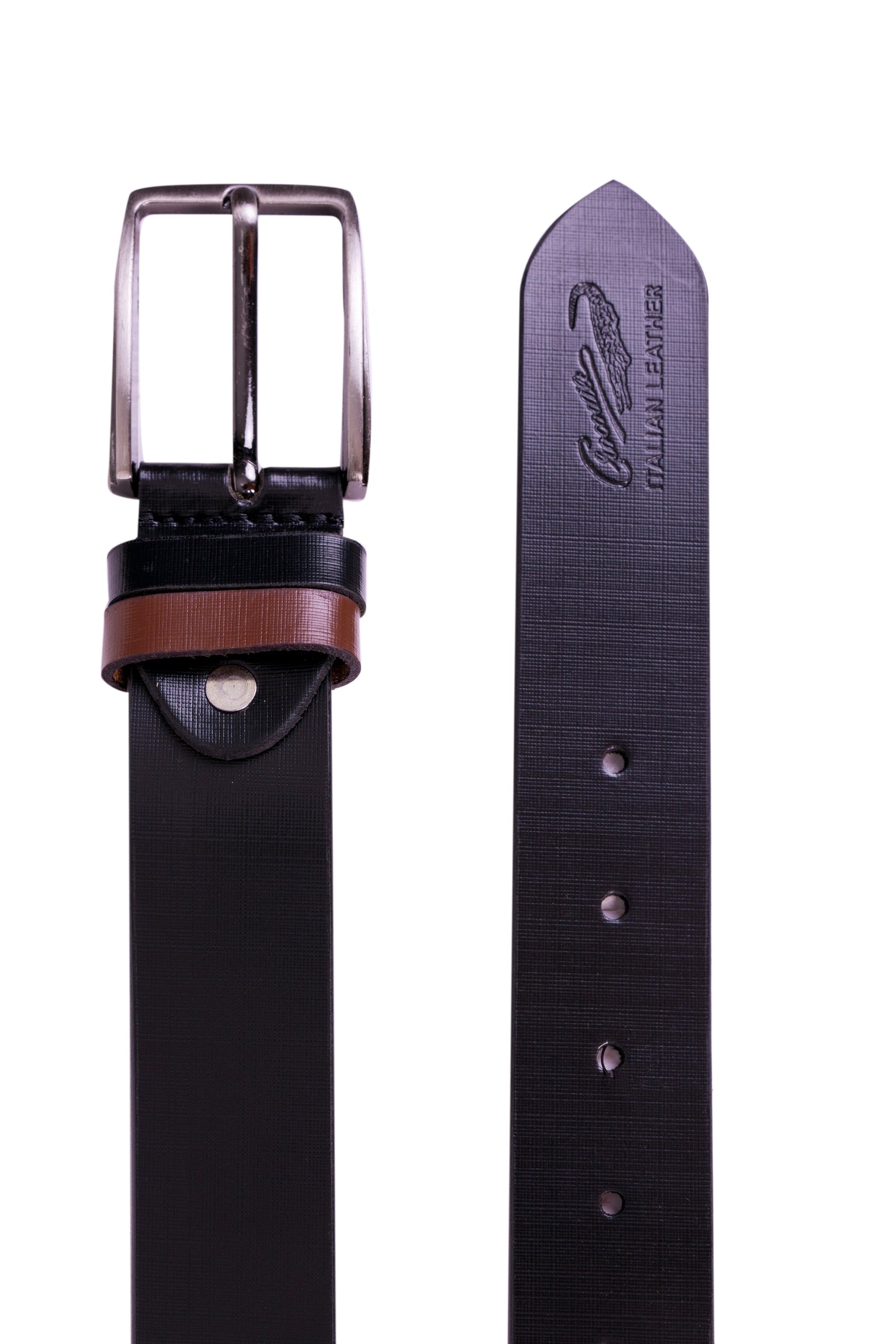 Crocodile Casual Belts - Cross Line Black