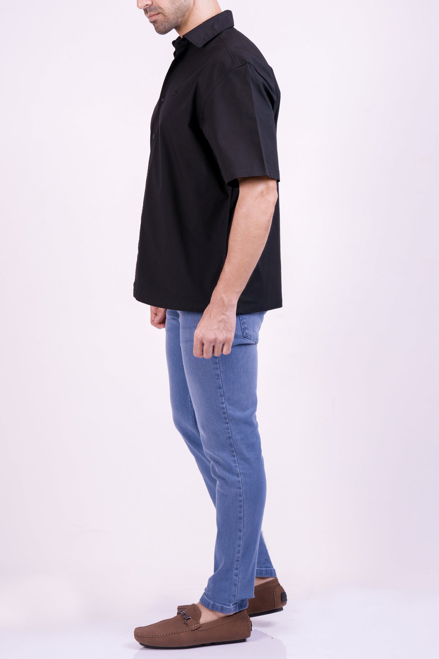 Crocodile Mens Semi Casual Mens Oversized Hs Shirt Jet Set