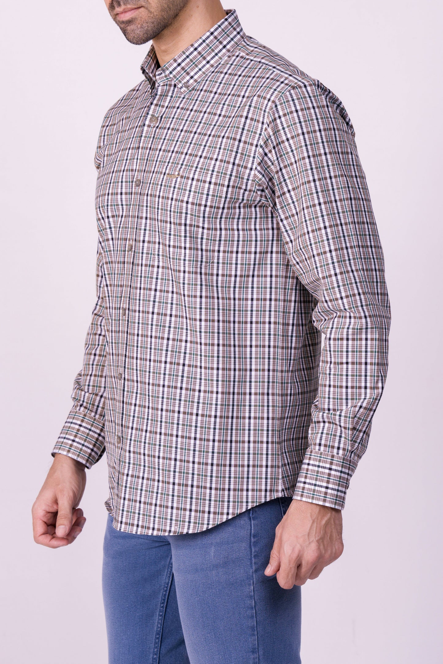 Crocodile Semi Casual Regular Fit Fs Shirt Green Lake