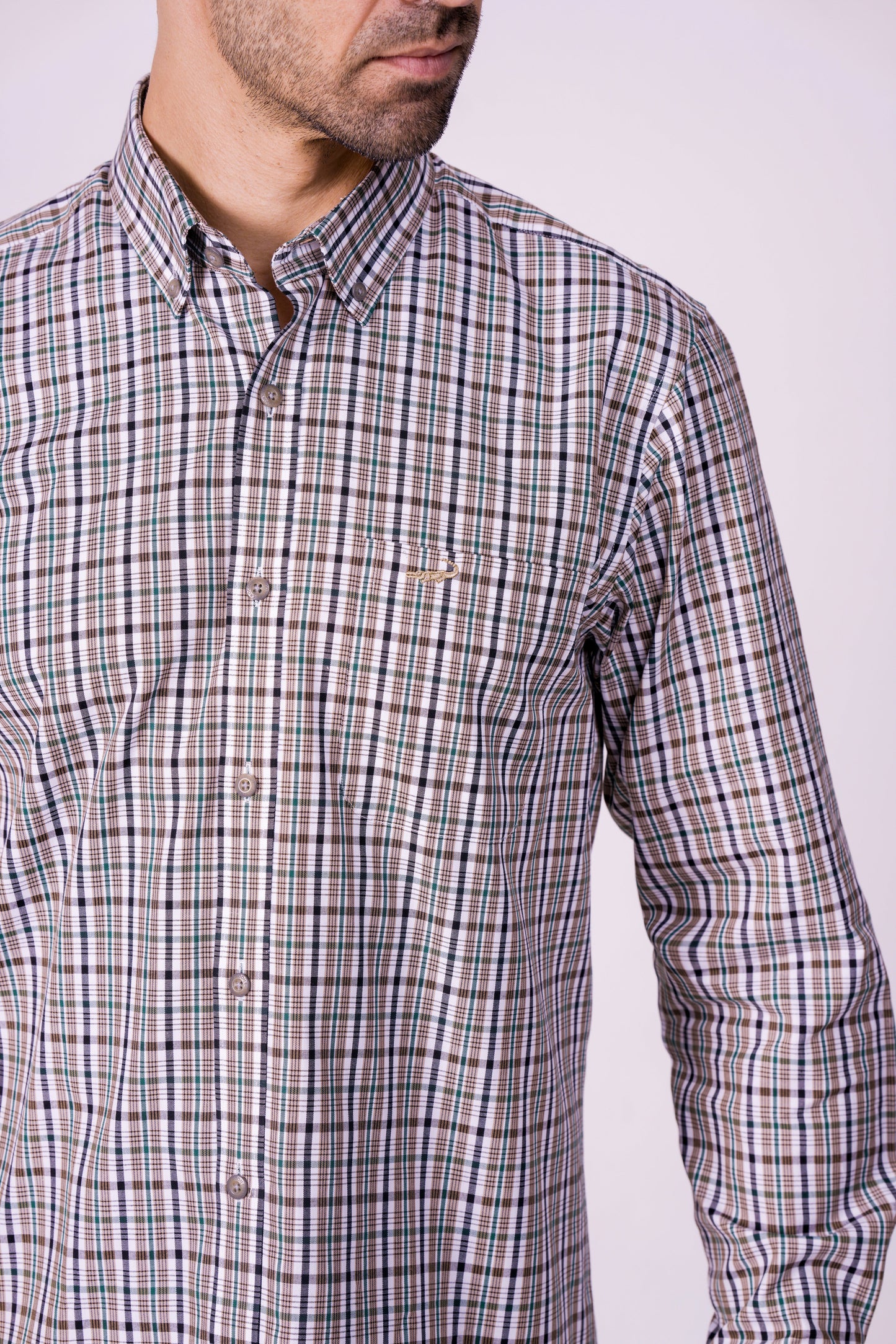 Crocodile Semi Casual Regular Fit Fs Shirt Green Lake