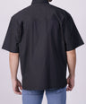 Crocodile Mens Semi Casual Mens Oversized Hs Shirt Black Inck
