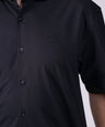 Crocodile Mens Semi Casual Mens Oversized Hs Shirt Black Inck