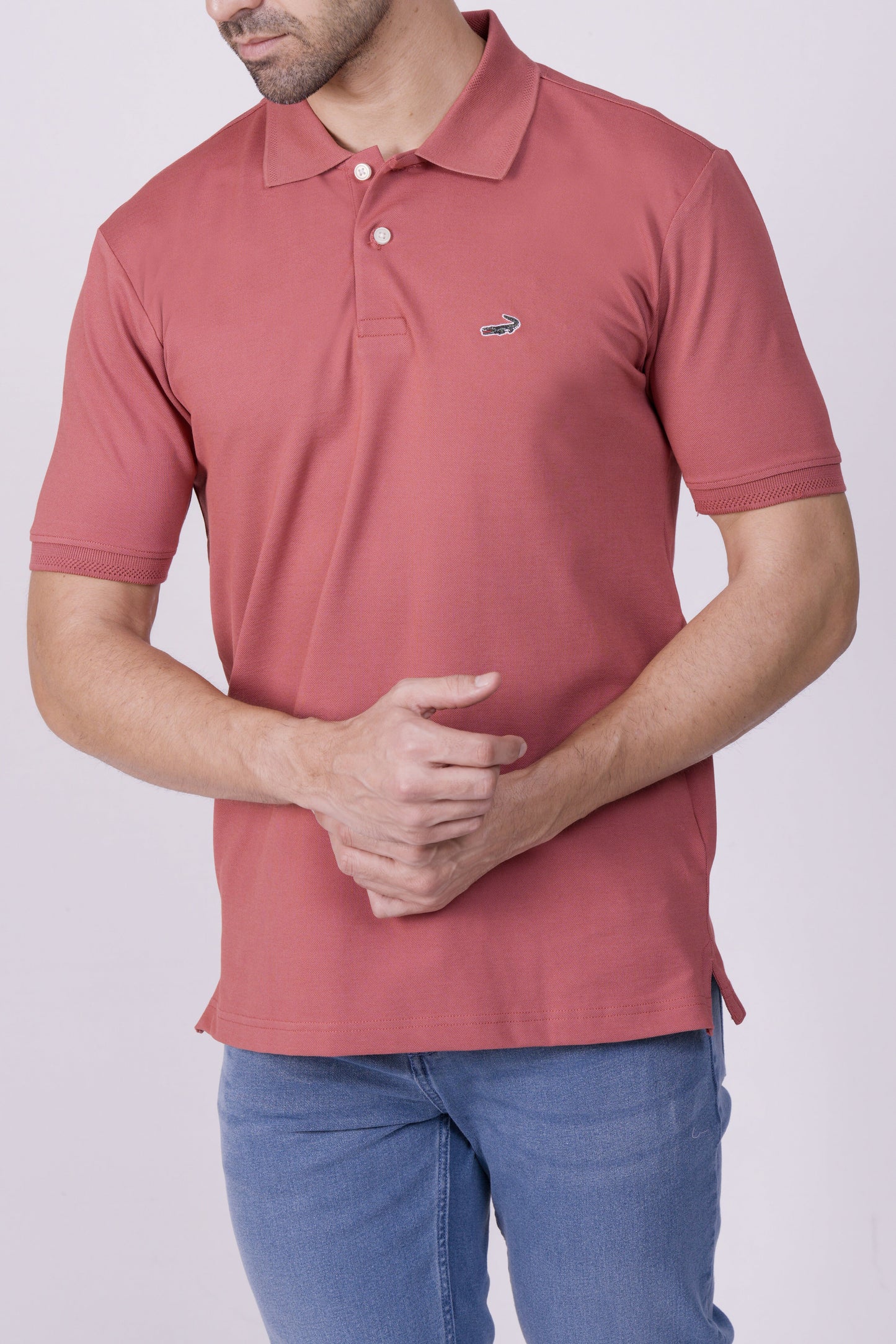 Crocodile Regular Fit Hs Polo T Shirt Cardinal