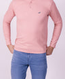 Crocodile Slim Fit Henley T Shirt Orange - Shell Coral