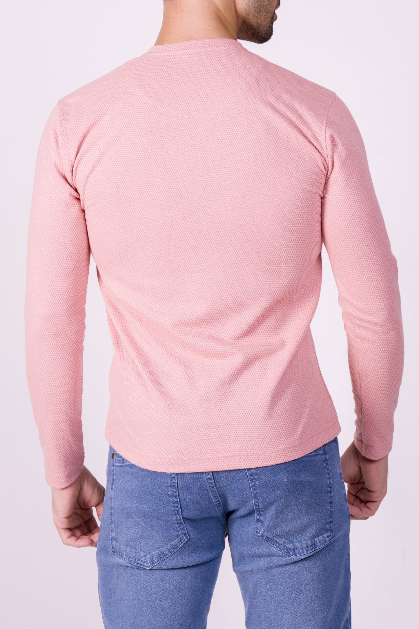 Crocodile Slim Fit Henley T Shirt Orange - Shell Coral
