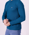 Crocodile Slim Fit Henley T Shirt Blue - Colonial Blue
