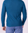 Crocodile Slim Fit Henley T Shirt Blue - Colonial Blue