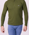 Crocodile Slim Fit Henley T Shirt Green - Greener Pastures