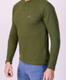 Crocodile Slim Fit Henley T Shirt Green - Greener Pastures