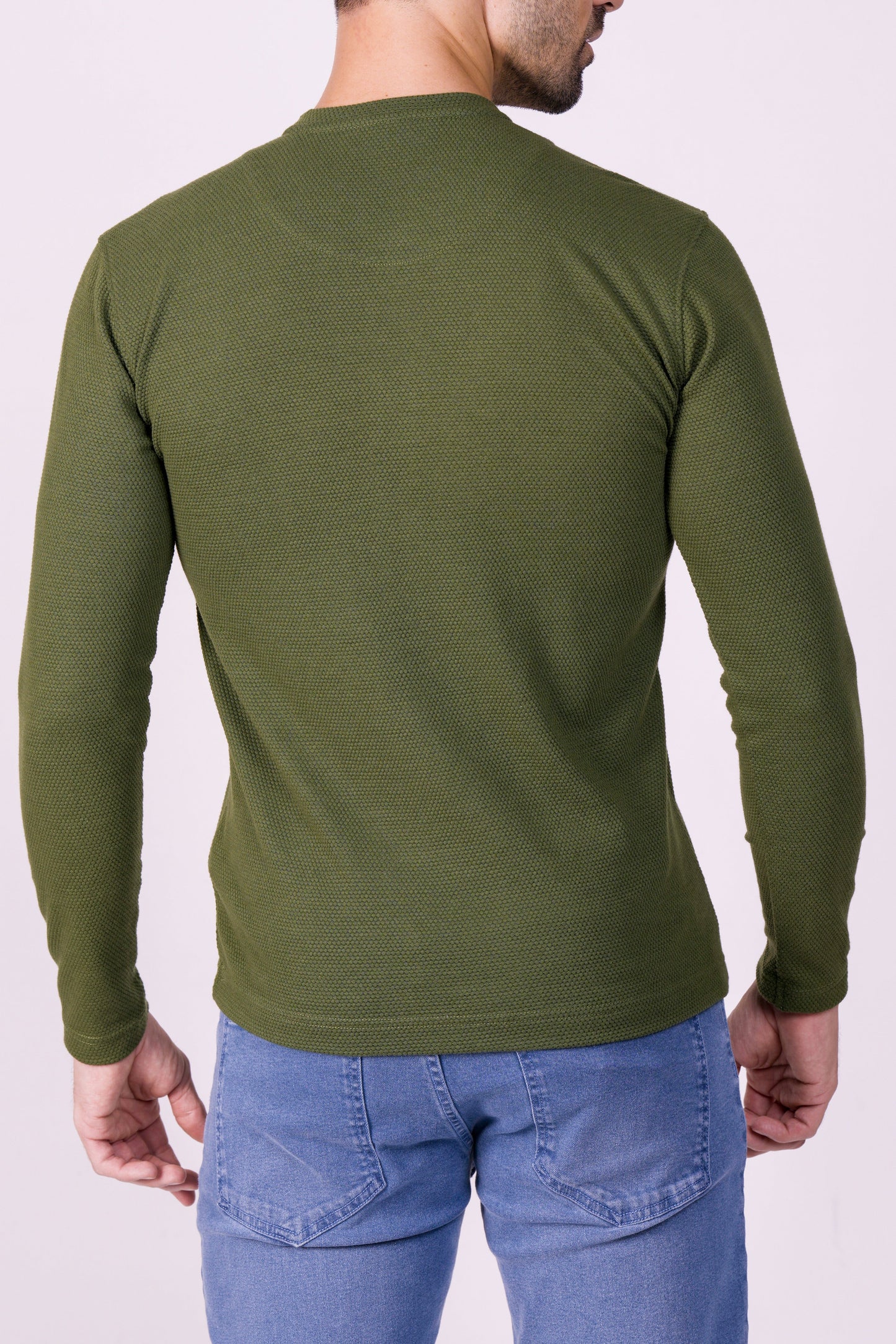 Crocodile Slim Fit Henley T Shirt Green - Greener Pastures
