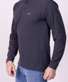 Crocodile Mens Slim Fit Henley Tshirt Charcoal