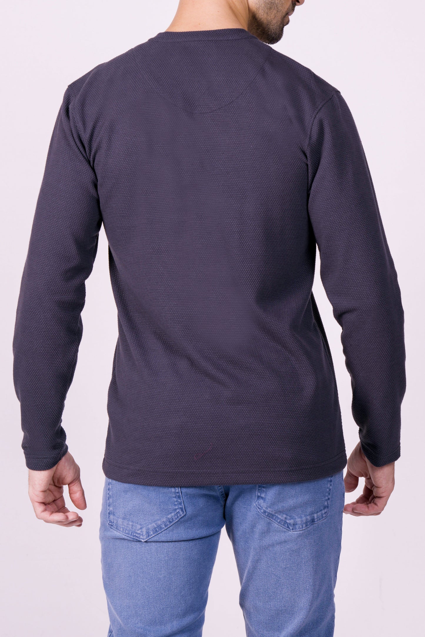 Crocodile Mens Slim Fit Henley Tshirt Charcoal