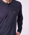 Crocodile Mens Slim Fit Henley Tshirt Charcoal