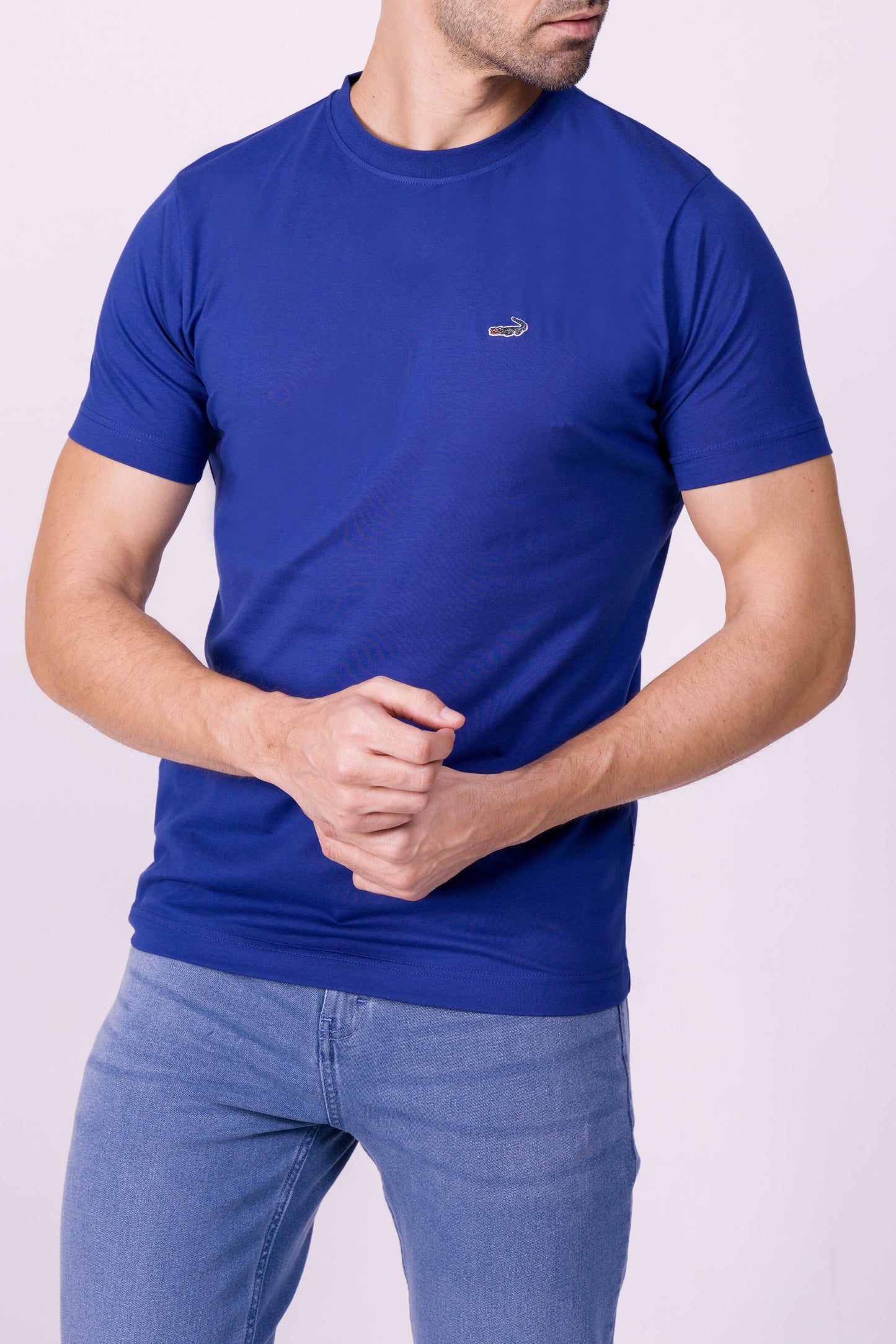 Crocodile Crew Neck  Action Fit Hs T Shirt Navy