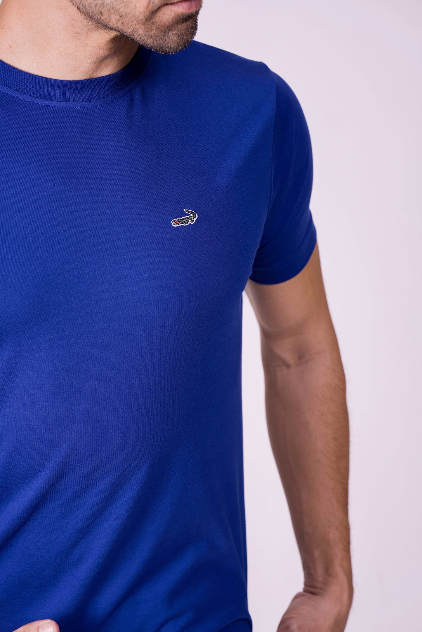 Crocodile Crew Neck  Action Fit Hs T Shirt Navy