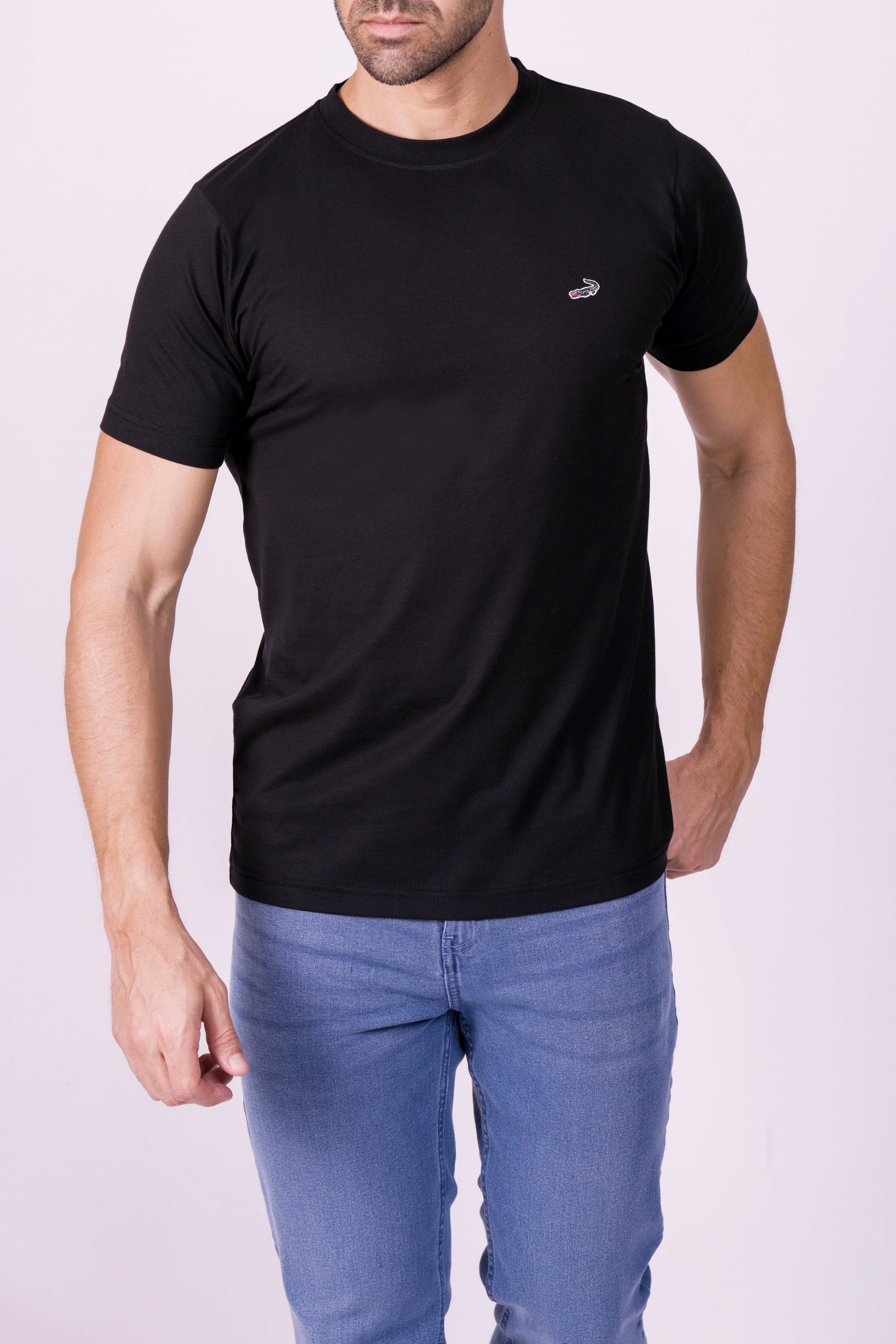 Crocodile Crew Neck  Action Fit Hs T Shirt Black