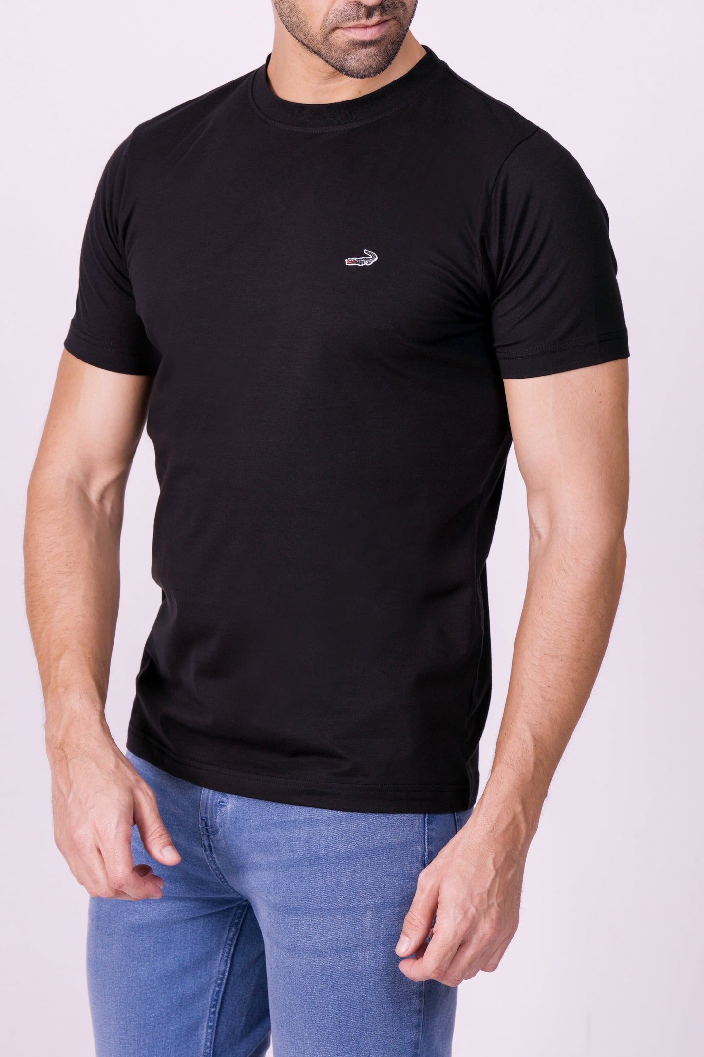 Crocodile Crew Neck  Action Fit Hs T Shirt Black