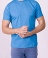 Crocodile Crew Neck  Action Fit Hs T Shirt Blue - Methly Blue