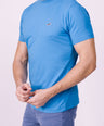 Crocodile Crew Neck  Action Fit Hs T Shirt Blue - Methly Blue