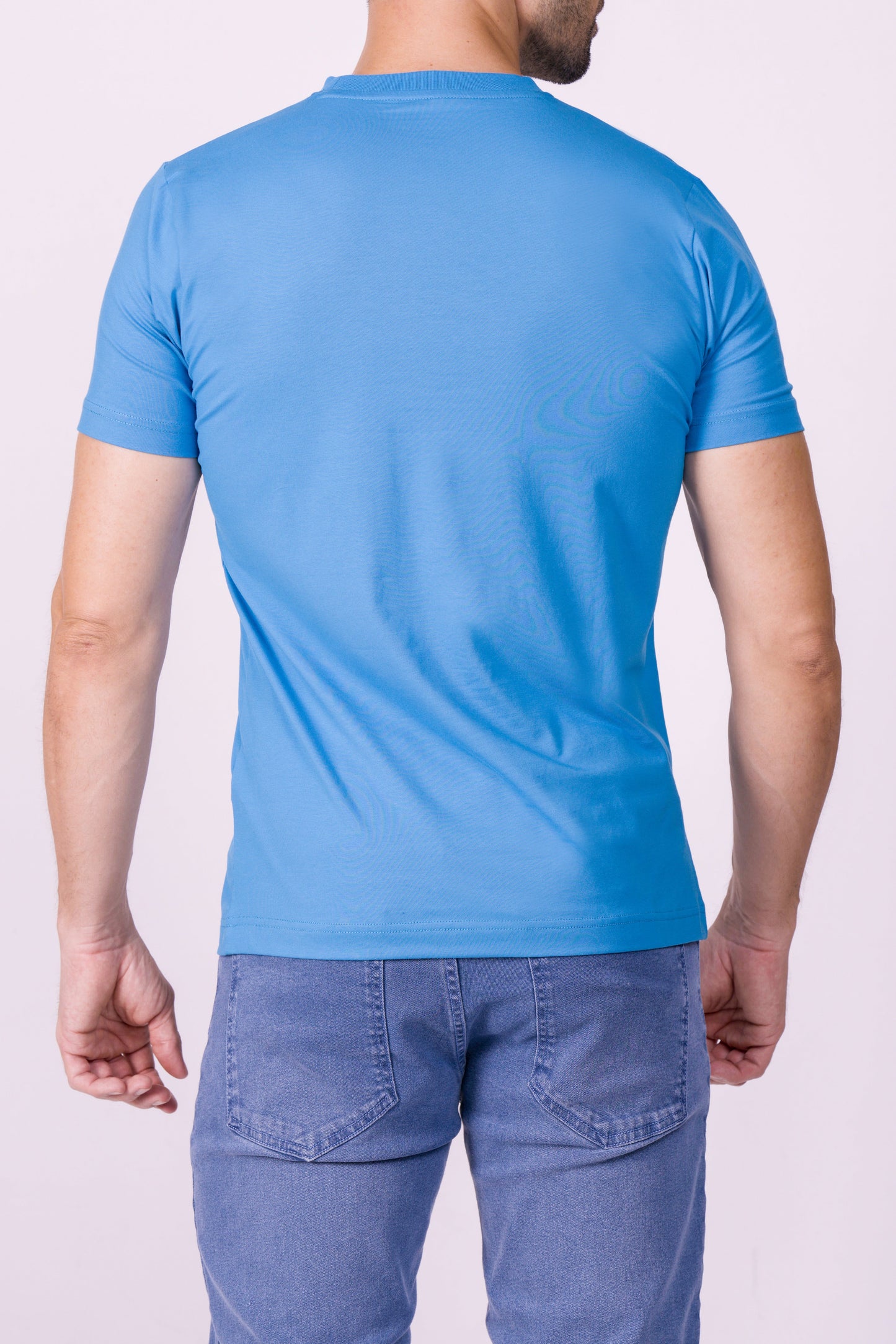 Crocodile Crew Neck  Action Fit Hs T Shirt Blue - Methly Blue