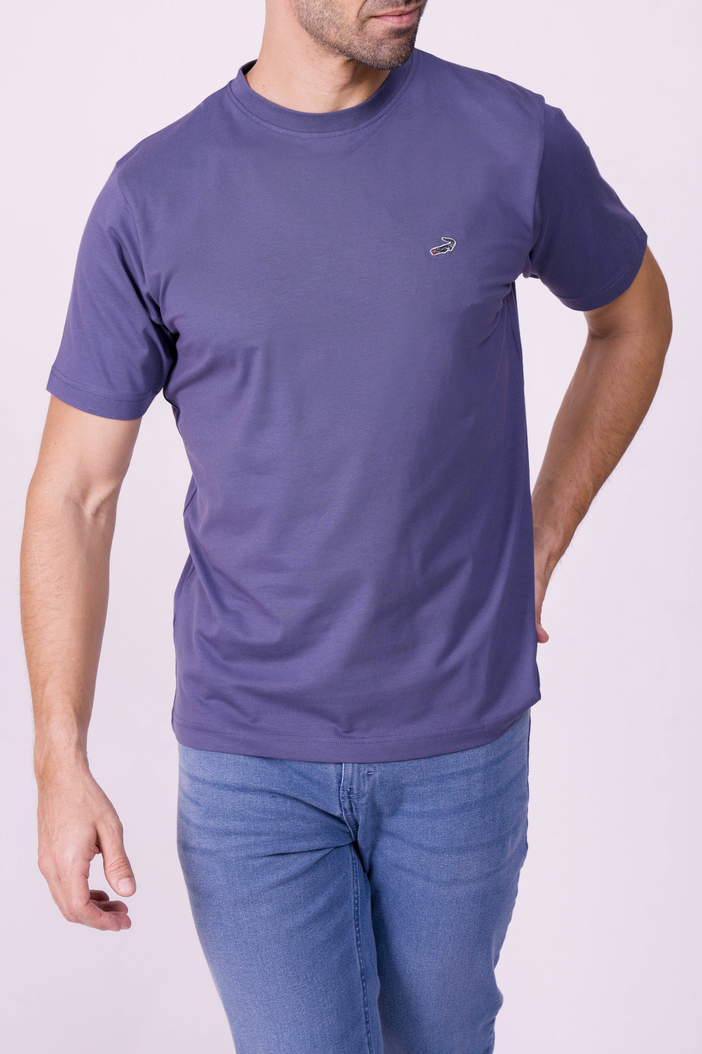 Crocodile Crew Neck T Shirt True Navy