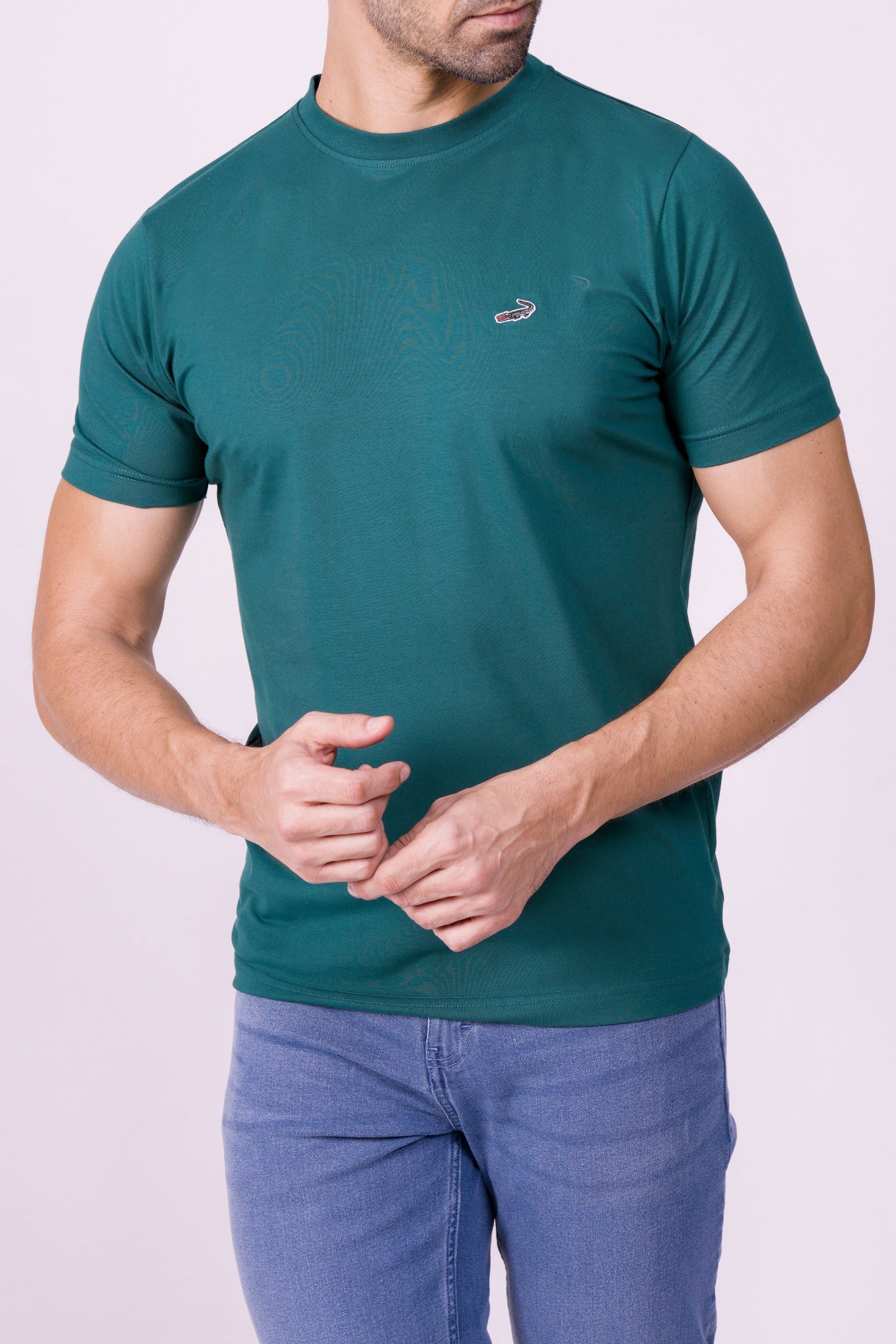 Crocodile Crew Neck  Action Fit Hs T Shirt Green Lake