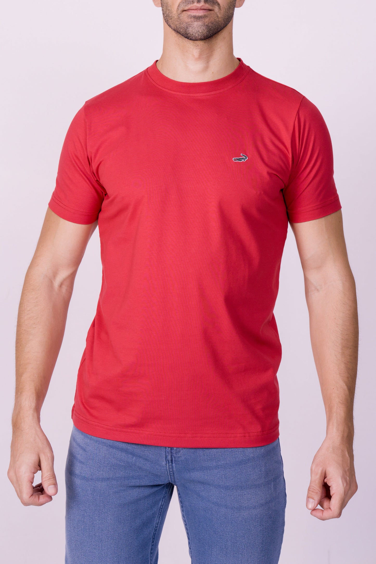 Crocodile Crew Neck  Action Fit Hs T Shirt Raspberry Wine