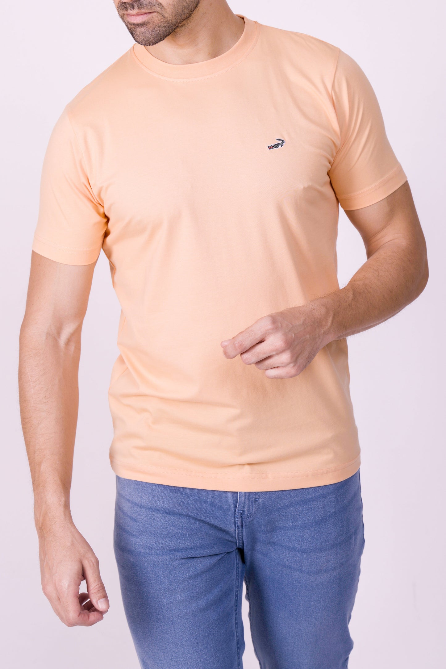 Crocodile Crew Neck  Action Fit Hs T Shirt Orange - Bright Marigold