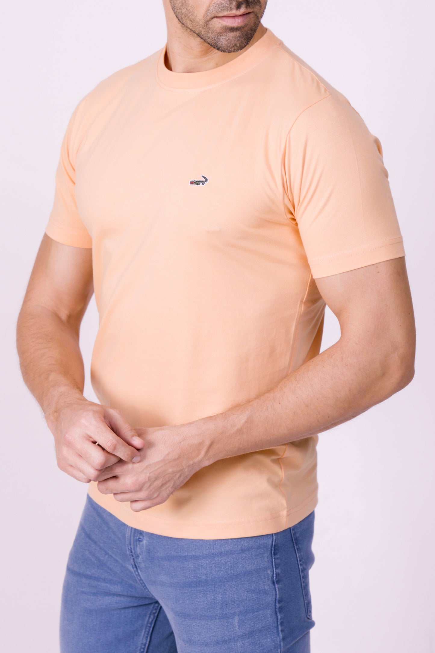Crocodile Crew Neck  Action Fit Hs T Shirt Orange - Bright Marigold