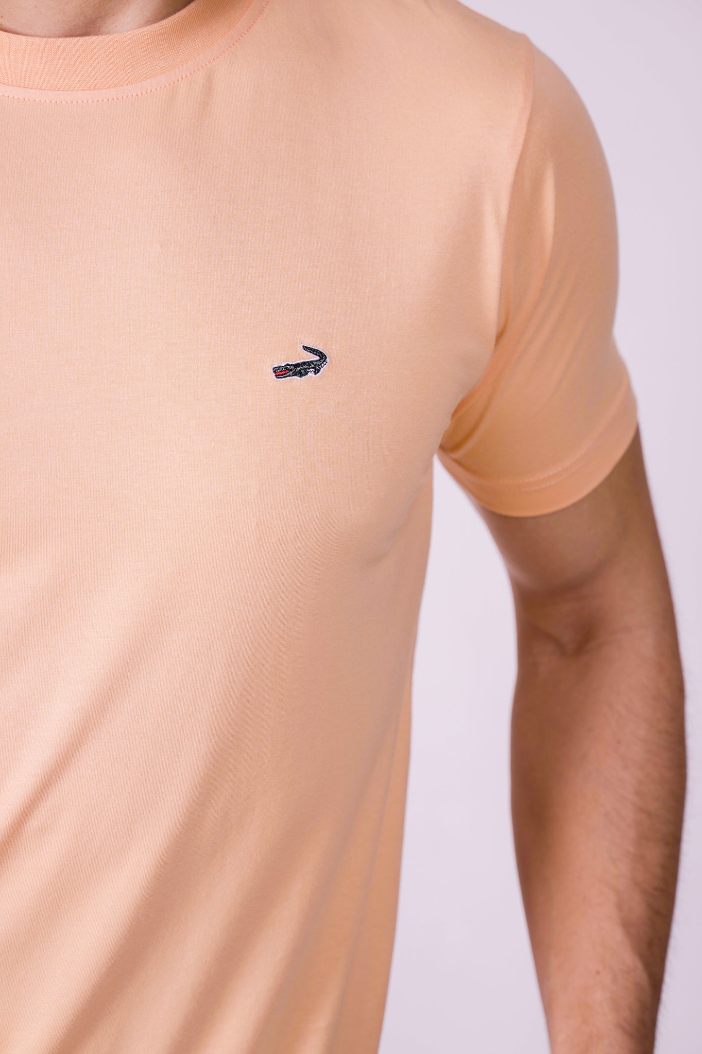 Crocodile Crew Neck  Action Fit Hs T Shirt Orange - Bright Marigold