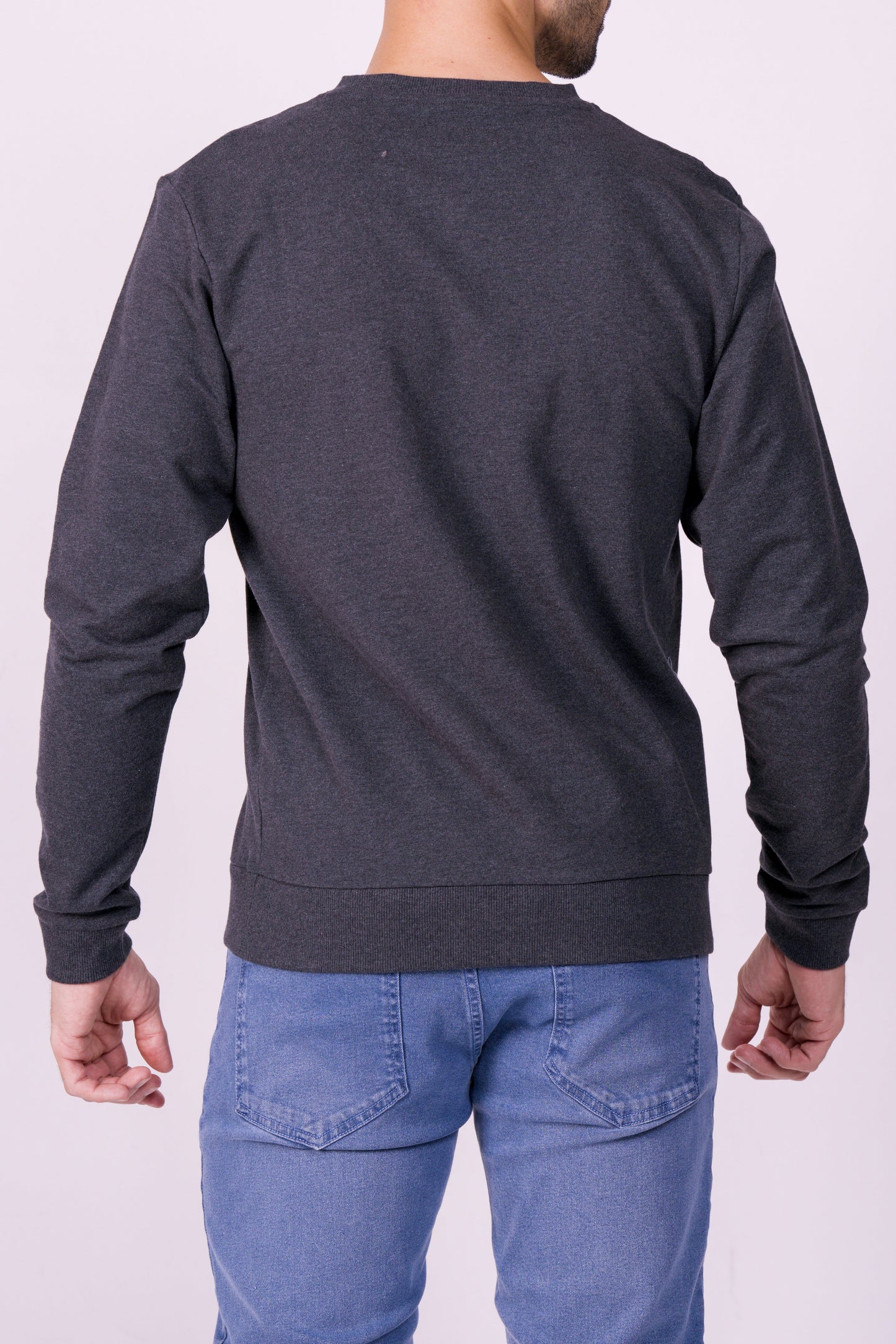 Crocodile Crew Neck Classic Sweater Charcoal