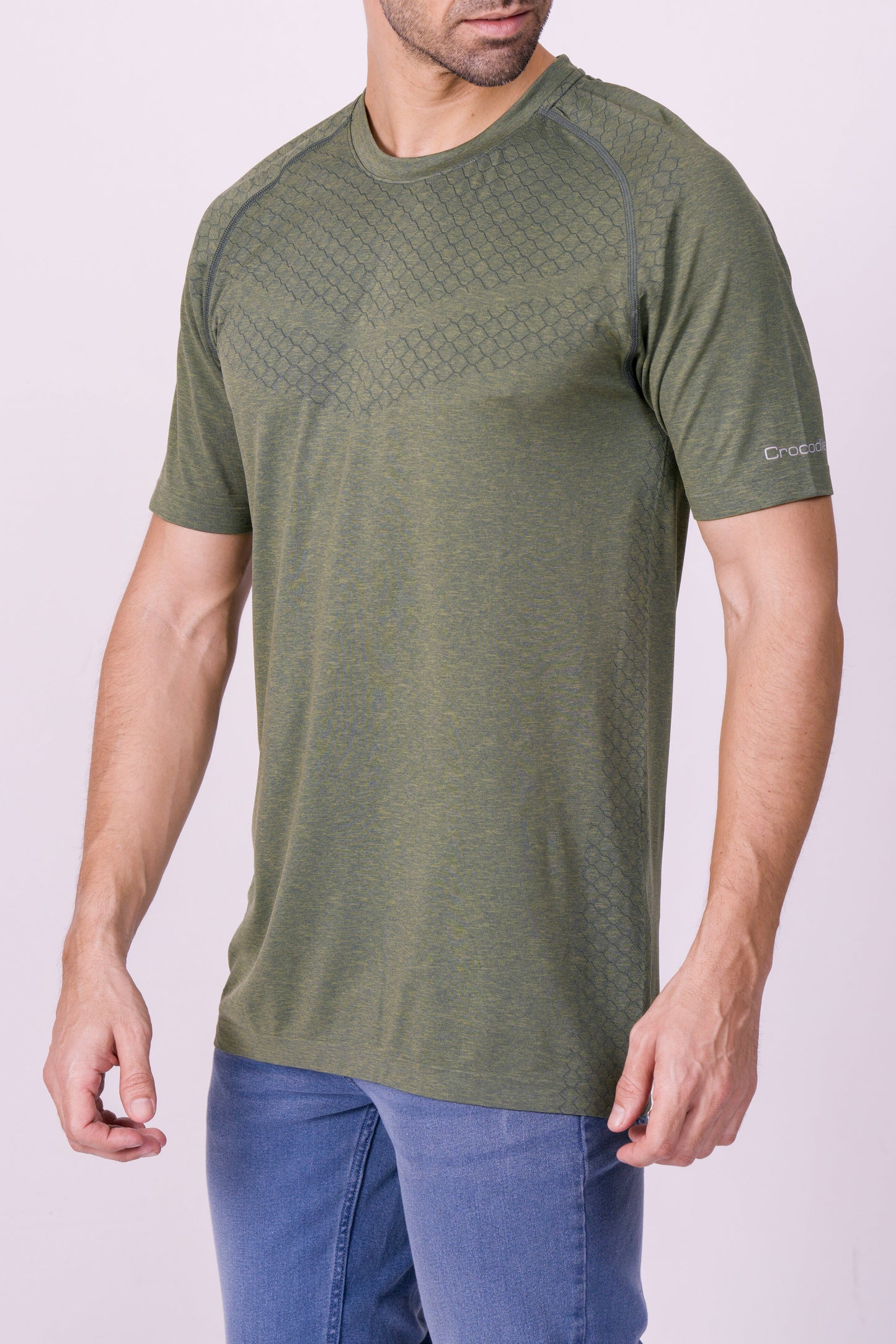 Crocodile - T-Shirt Athleisure Seamless - Olive