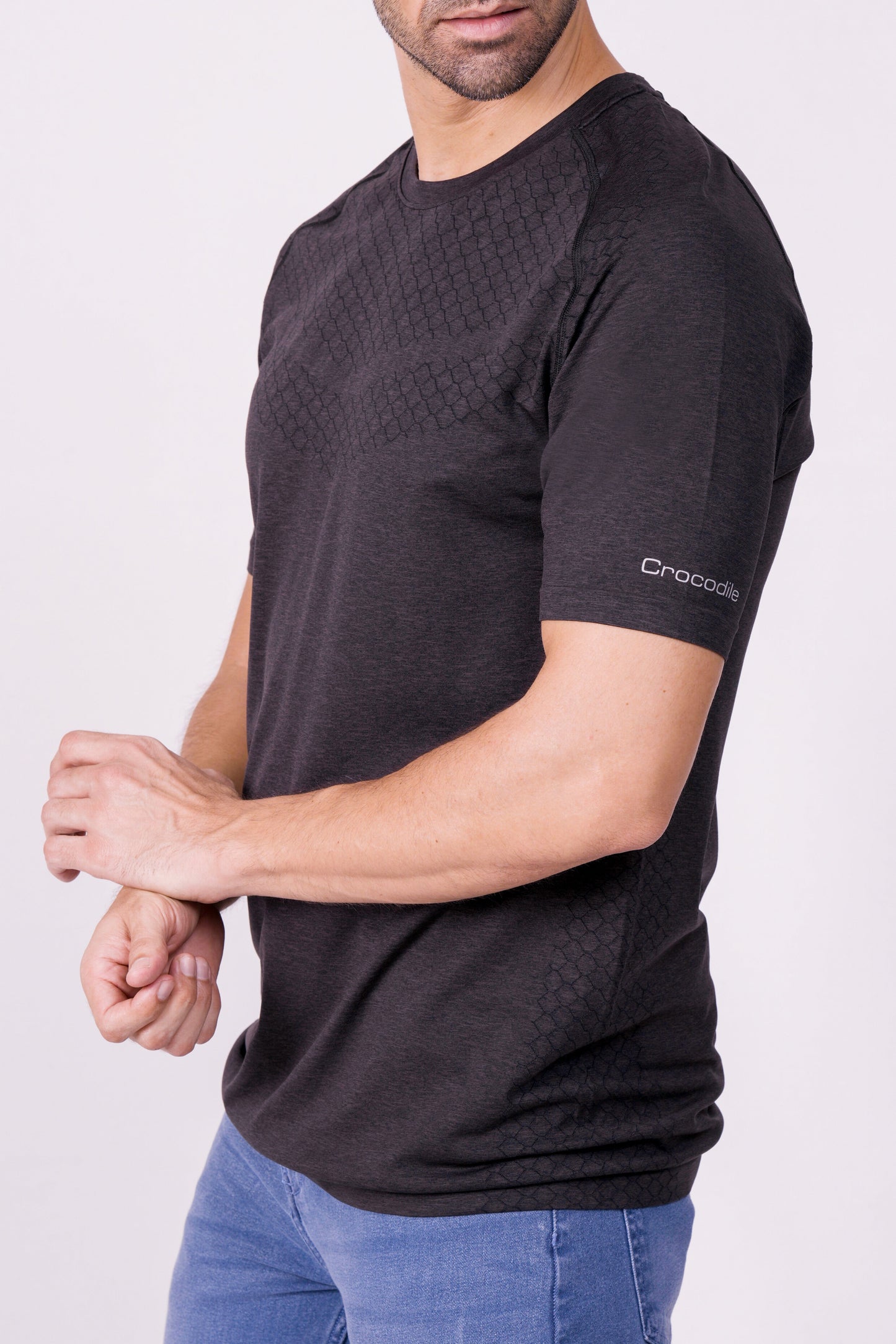 Crocodile - T-Shirt Athleisure Seamless - Black