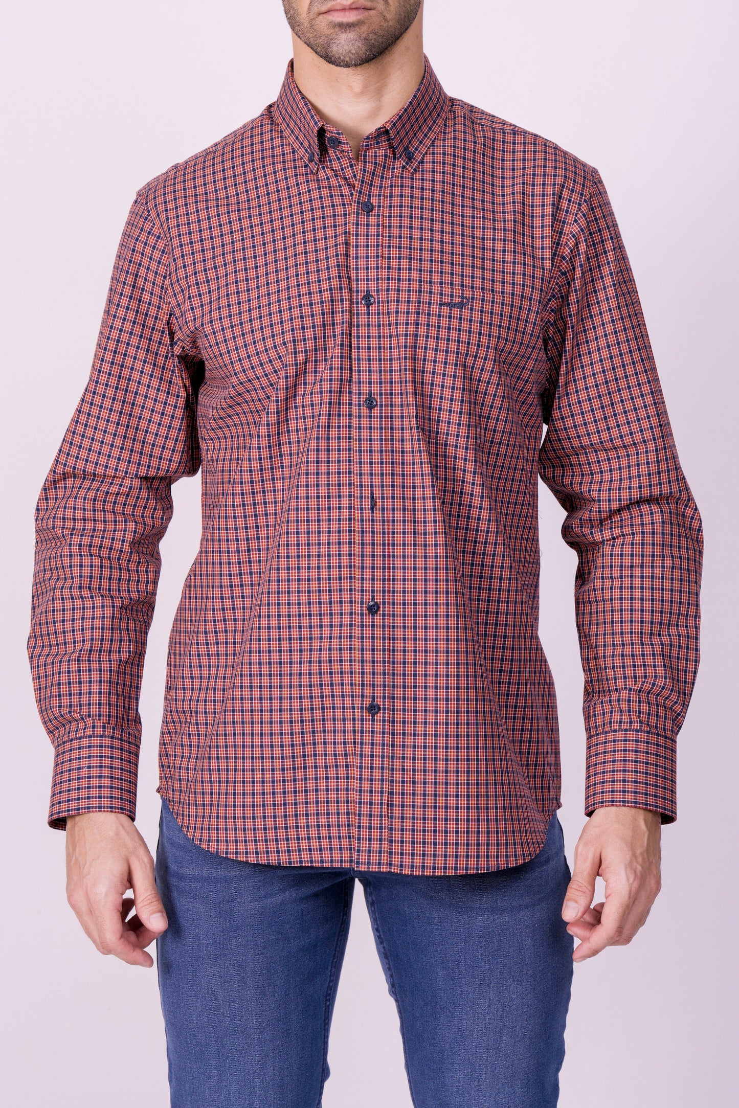 Crocodile Semi Casual Regular Fit Fs Shirt Garnet