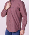 Crocodile Semi Casual Regular Fit Fs Shirt Garnet