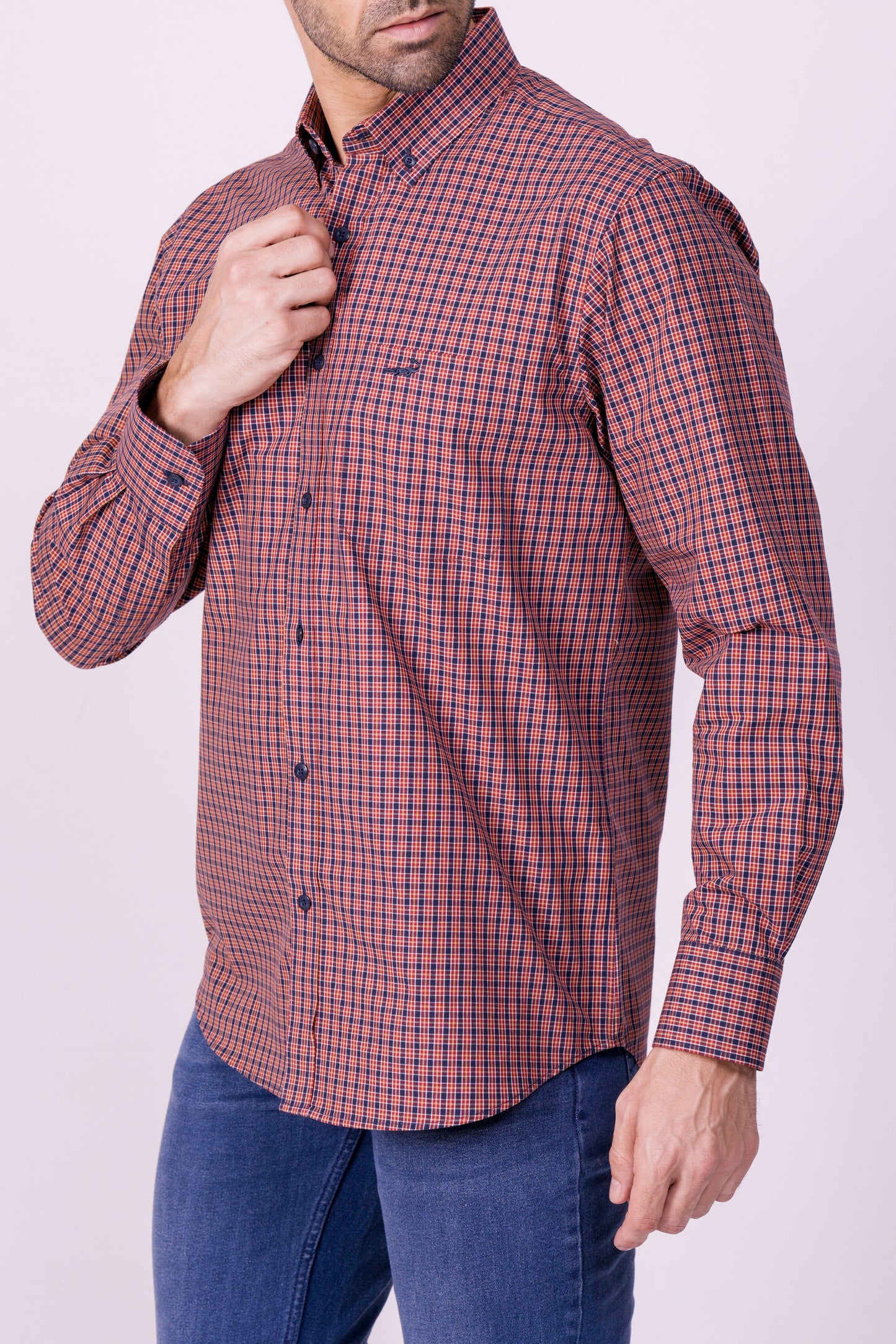 Crocodile Semi Casual Regular Fit Fs Shirt Garnet
