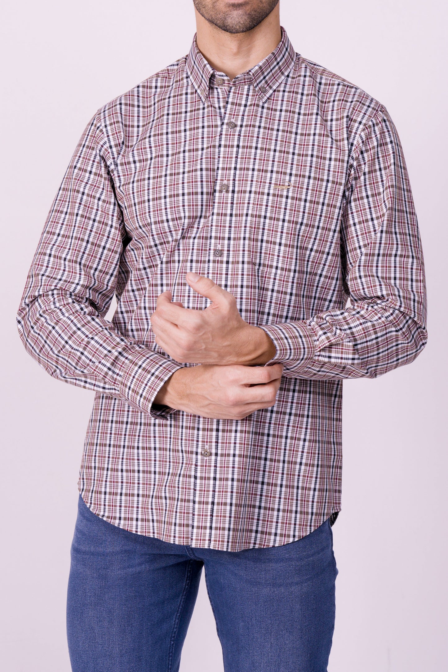 Crocodile Semi Casual Regular Fit Fs Shirt Honey Peach