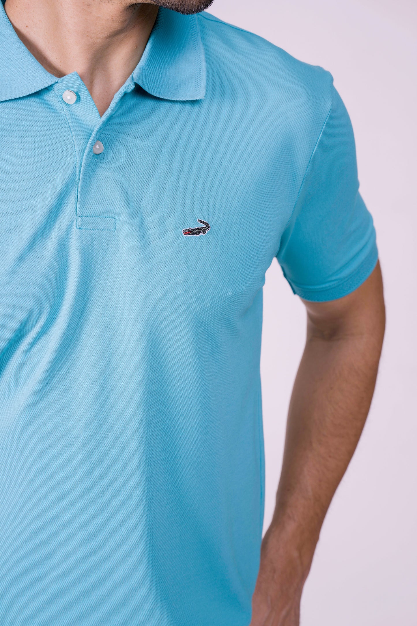 Crocodile Regular Fit Hs Polo T Shirt Peacock Blue