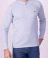 Crocodile Slim Fit Henley T Shirt Sky