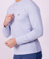 Crocodile Slim Fit Henley T Shirt Sky