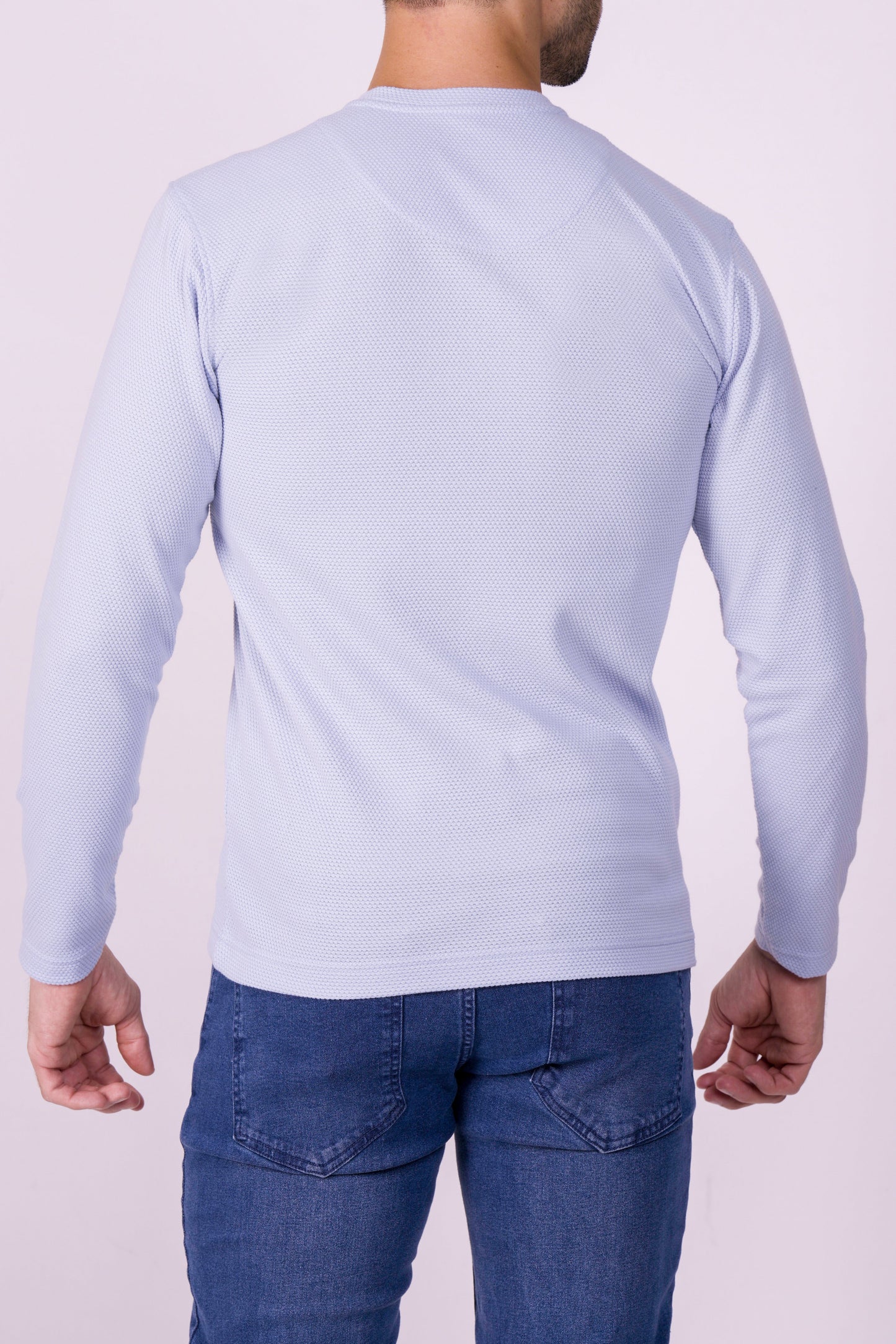 Crocodile Slim Fit Henley T Shirt Sky