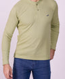 Crocodile Slim Fit Henley T Shirt Green - Pastel Green