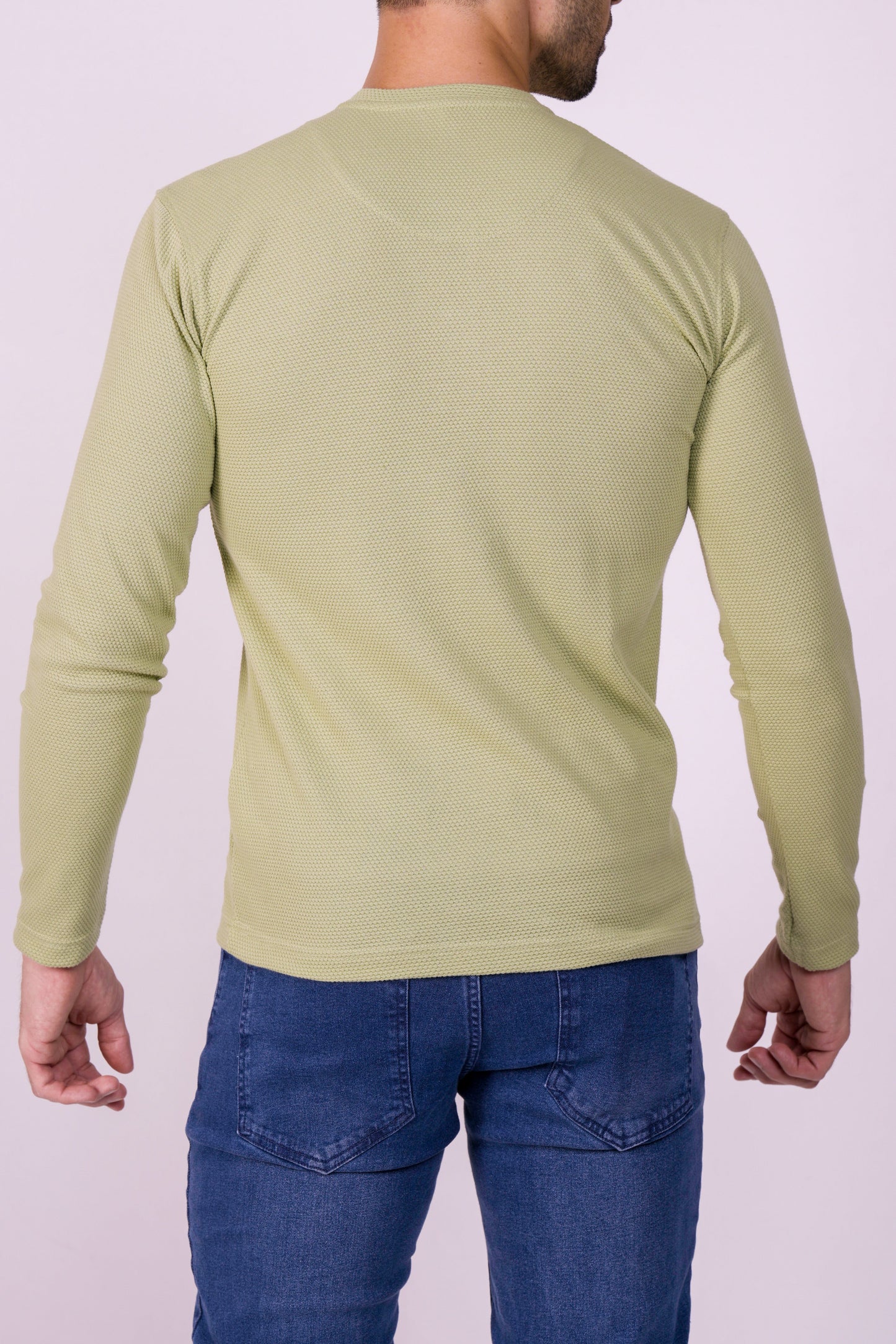 Crocodile Slim Fit Henley T Shirt Green - Pastel Green