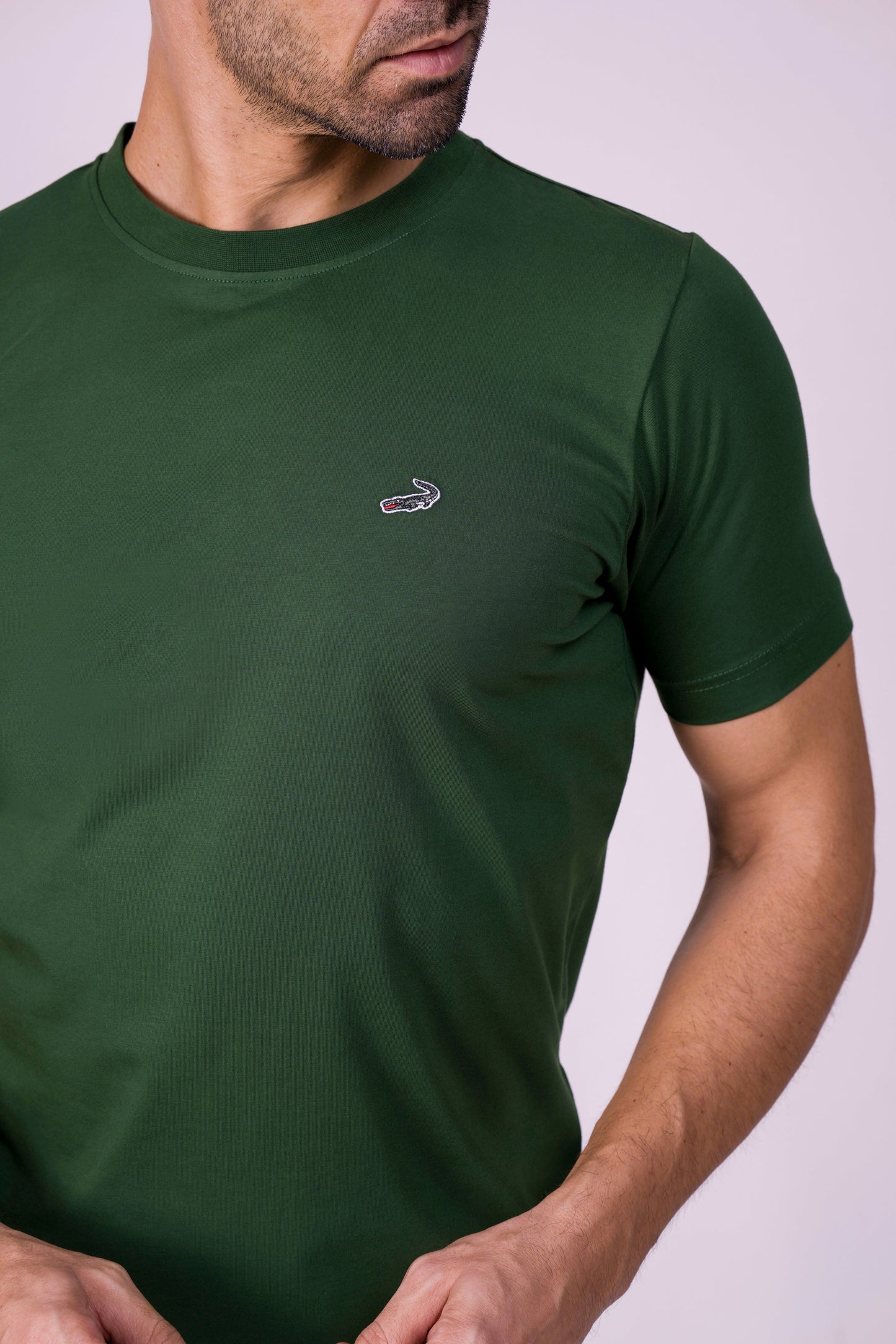 Crocodile Crew Neck  Action Fit Hs T Shirt Posy Green