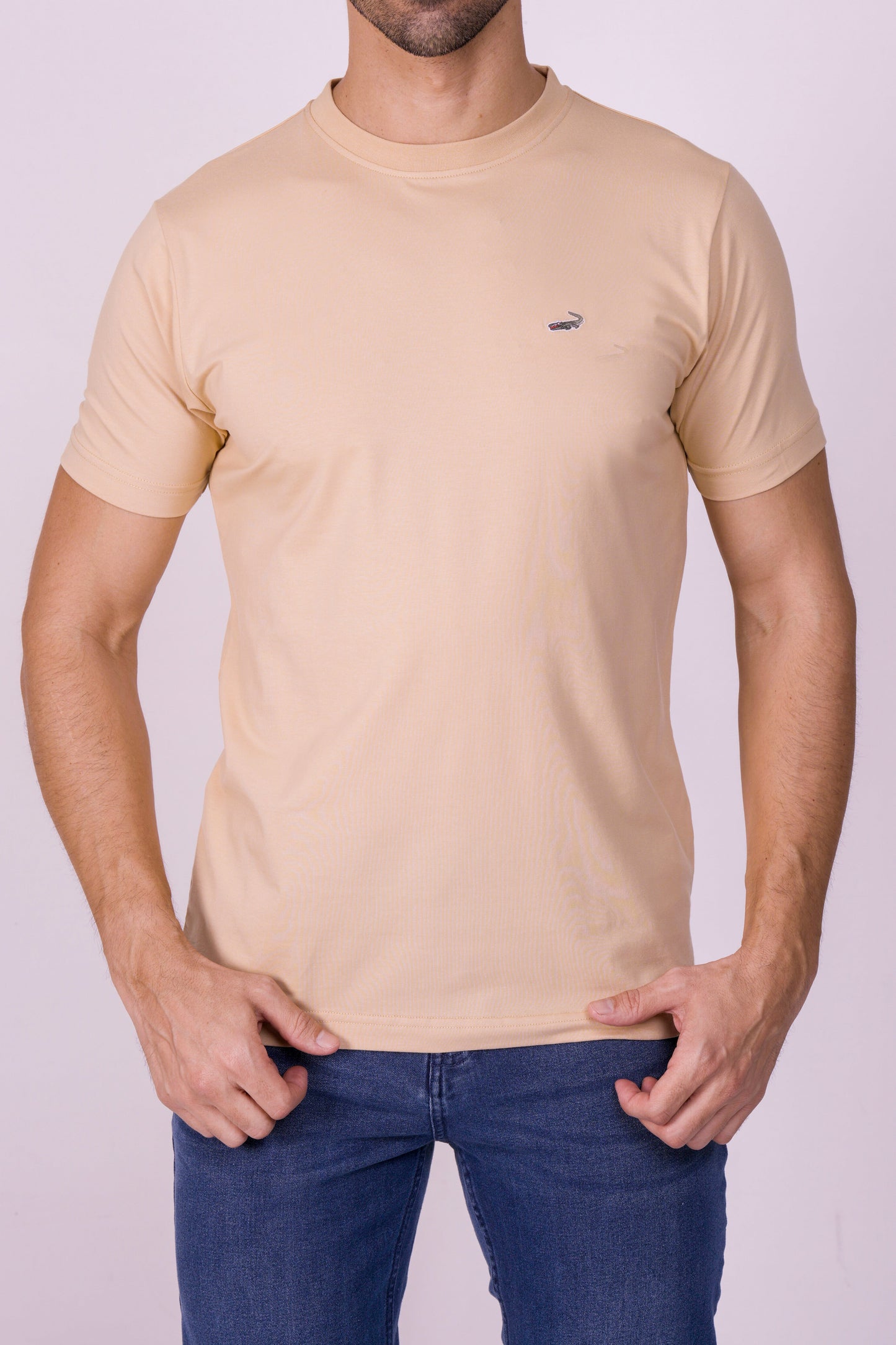 Crocodile Crew Neck  Action Fit Hs T Shirt Wheat