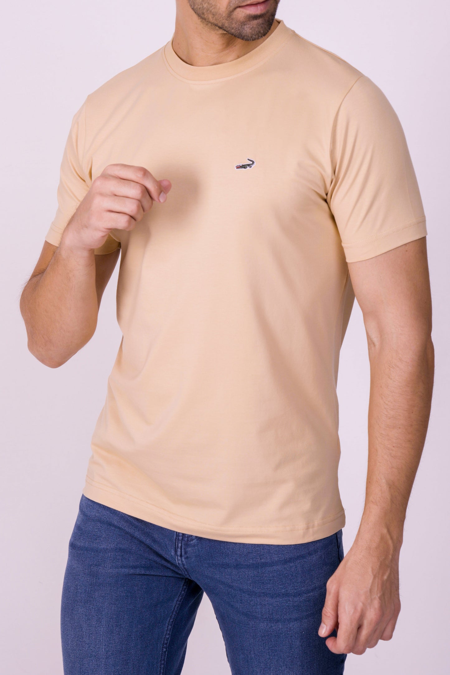 Crocodile Crew Neck  Action Fit Hs T Shirt Wheat