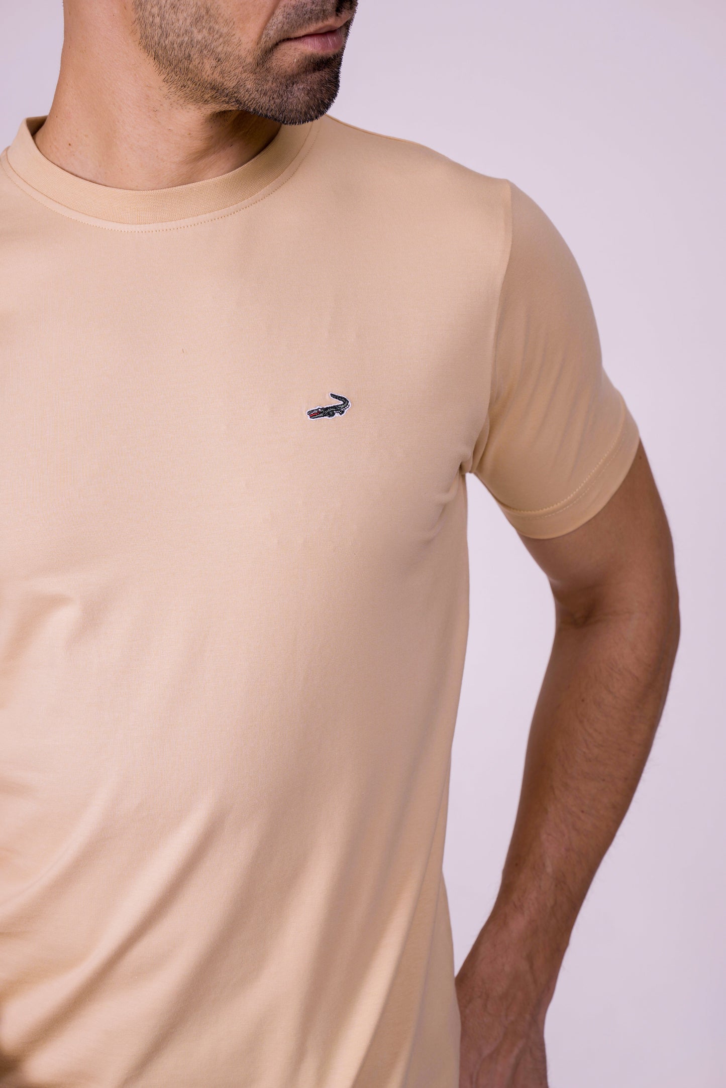 Crocodile Crew Neck  Action Fit Hs T Shirt Wheat