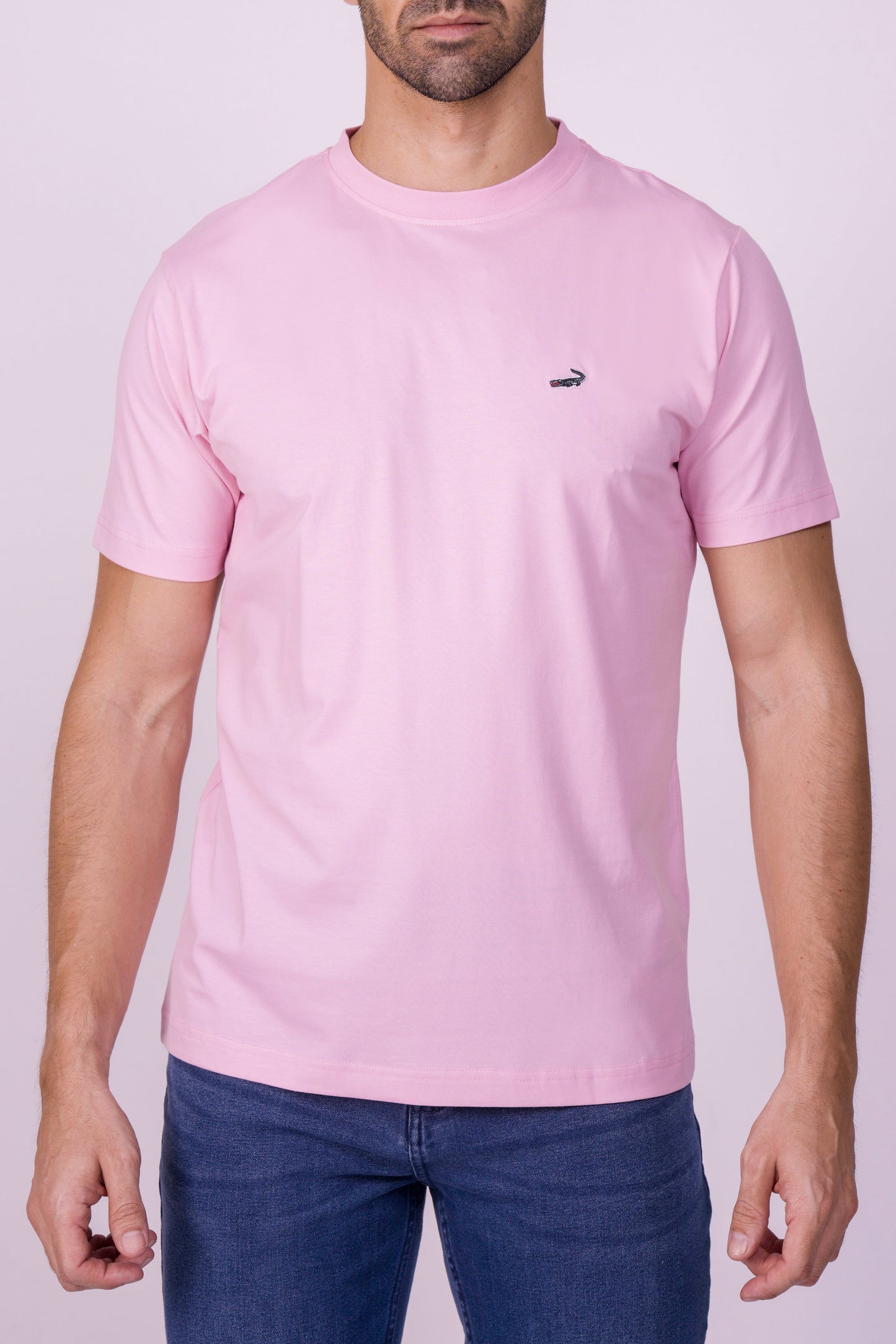 Crocodile Crew Neck T Shirt Rose Shadow