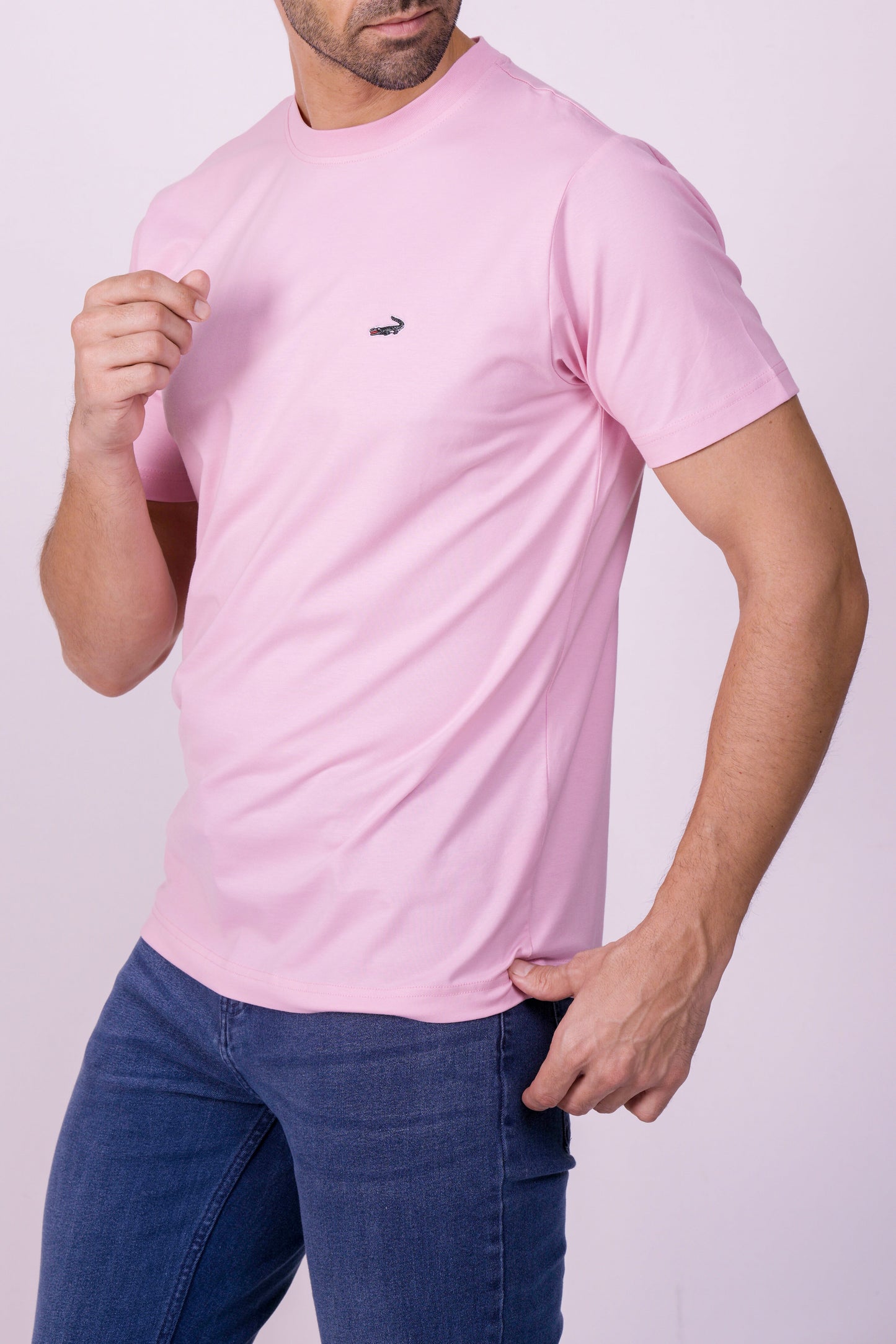 Crocodile Crew Neck T Shirt Rose Shadow