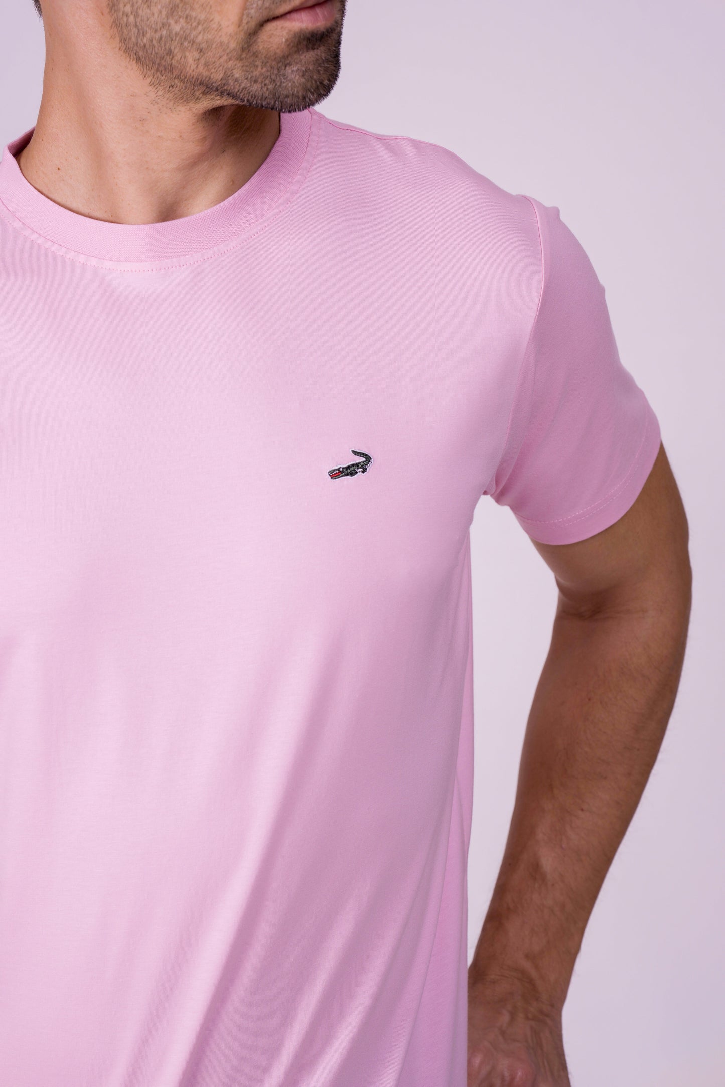 Crocodile Crew Neck T Shirt Rose Shadow